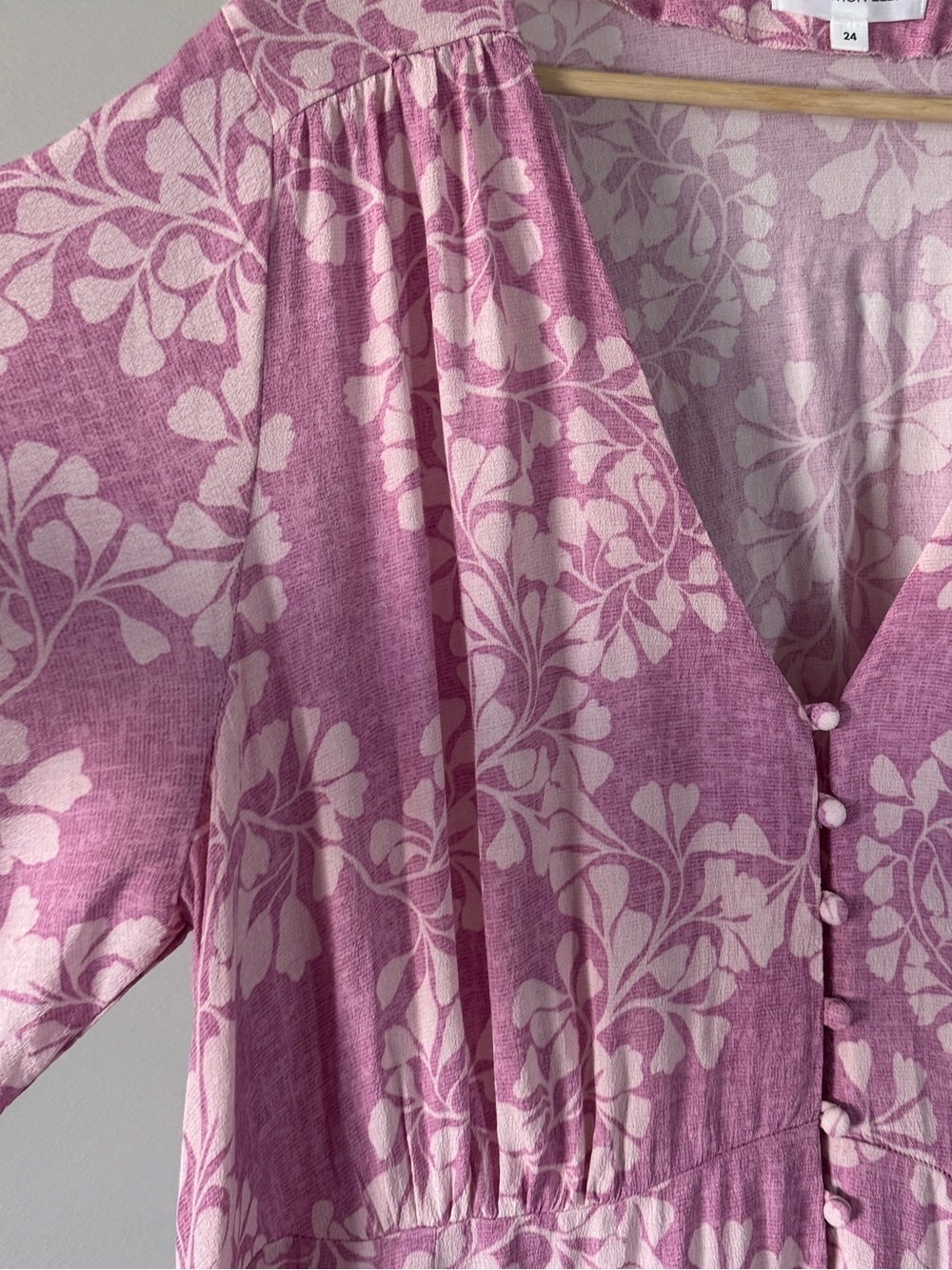 Addition Elle Pink Floral Midi Dress Plus Size 24 100% Viscose Boho Cottagecore - Picture 5 of 11